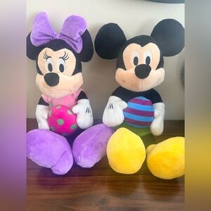 Disney Mickey and Minnie Plush Set - Pink, Purple, and Yellow